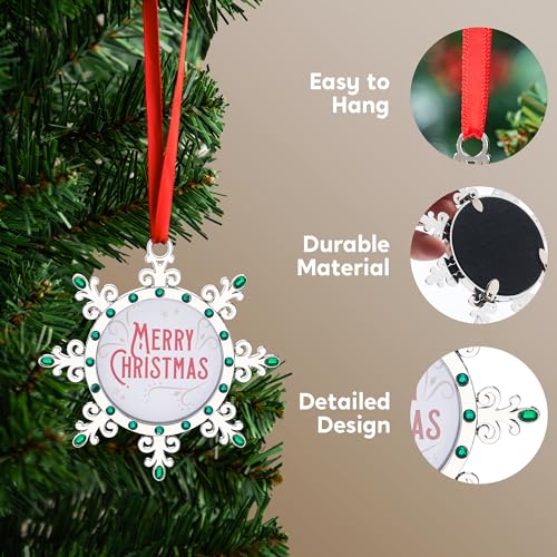 Joiedomi Green Snowflake Photo Ornament - Reusable Christmas Tree Decoration