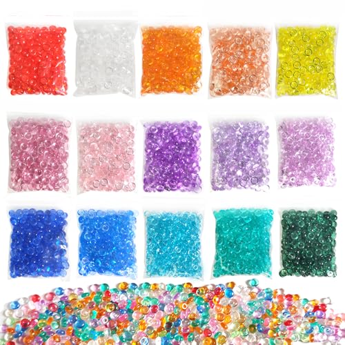 7mm Acrylic Fishbowl Slime Beads (15 Colors, 2800 Pcs) - Craft & Vase Filler