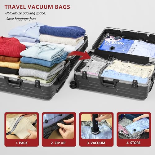Travel Vacuum Bags for Clothing with Cordless Pump 18-Piece Set