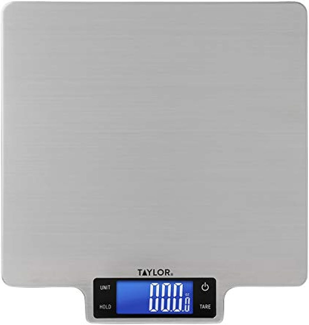 Taylor 22lb Ultra-Precise Digital Kitchen Scale - Stainless Steel, Sleek Silver Design
