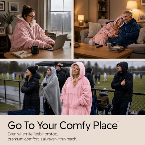 Oversized Wearable Blanket Hoodie with Sherpa Lining