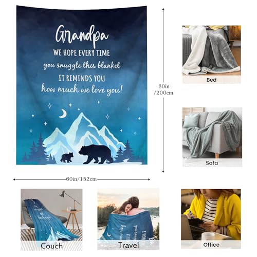 Julazy 60x50 Inch Grandpa Gifts Throw Blanket - Christmas We Love You Design