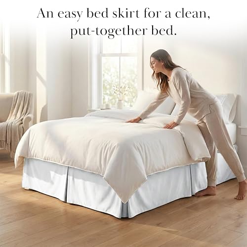 Queen Bed Skirt 14 Inch Drop - Pleated Soft Microfiber Dust Ruffle