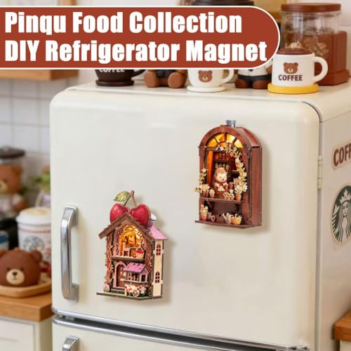 DIY Magnetic Miniature Wooden House Kit with LED Light - Pineapple