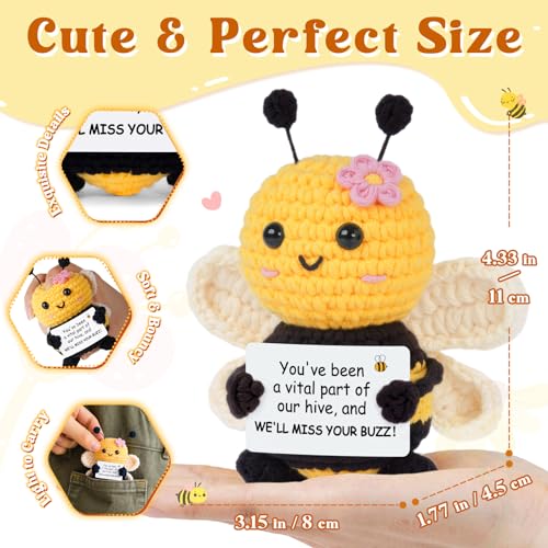 Handmade Crochet Bee Farewell Gift for Coworkers and Departing Colleagues