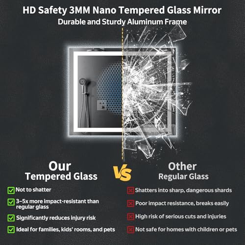 36"x30" LED Bathroom Mirror, Backlit & Frontlit Vanity Mirror with Anti-Fog