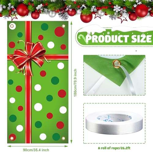 Christmas Door Cover Xmas Gift Box Banner Indoor Outdoor Holiday Decor 70.9"