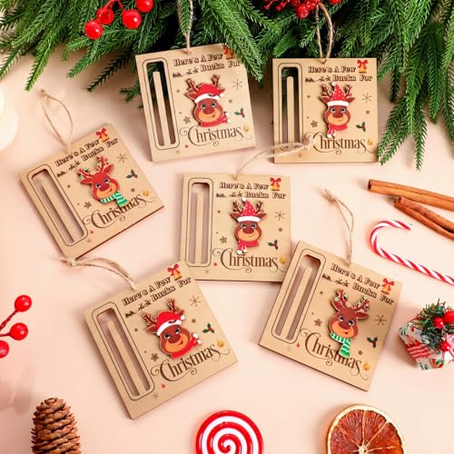 Dansydaisy 12 Pcs Christmas Elk Money Holder Ornaments Chic Style – Rustic Wallet Gifts