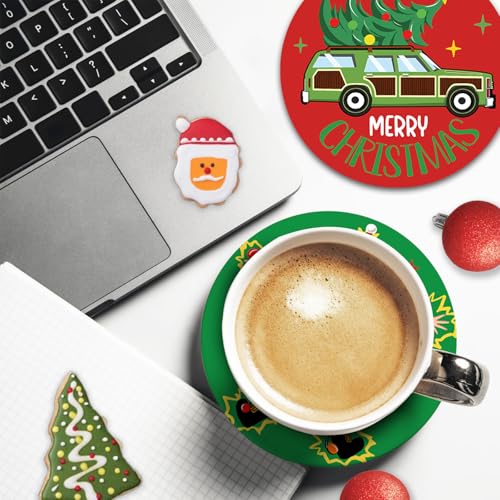 Christmas Vacation Drink Coasters Set of 6 with Holder - Classic Movie Design