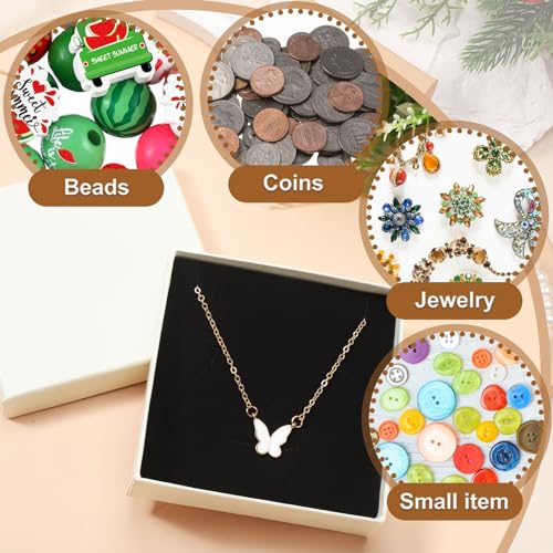 Tenceur 100 Pcs Christmas Jewelry Gift Box Set, 3.5 x 3.5 x 1.2 in, Brown/Black/White