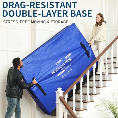 Queen Mattress Storage Bag with Handles & Zipper - Heavy Duty Waterproof Protector