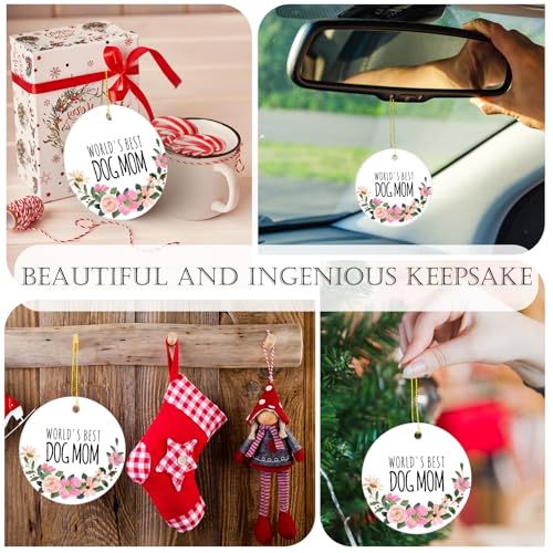 Dog Mom Ornament - Qeheb Dog Lovers Gift for Women, Christmas Hanging Ornament