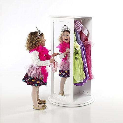 Rotating Kids' Dress-Up Storage Armoire with Mirrors and Shelves