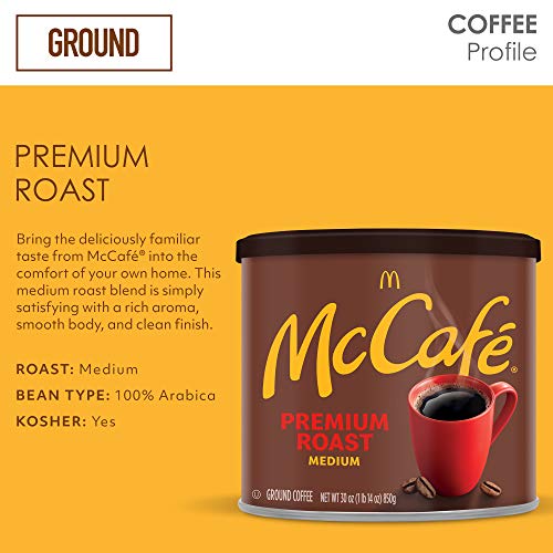 Medium Roast Ground Coffee Premium Arabica Blend 30 oz Canister