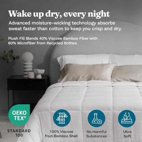 Bamboo Comforter Twin XL - 100% Viscose, Breathable, Hypoallergenic