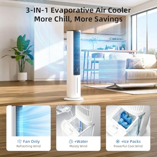 Portable Evaporative Air Cooler with Ice Packs and Aromatherapy Pad