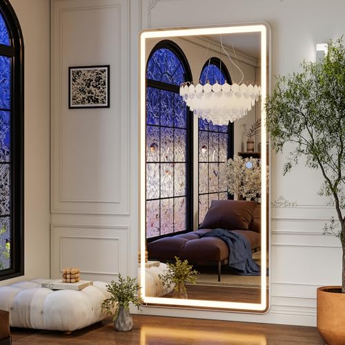 71x32 Inch Full Length LED Mirror, Dimmable Floor Standing & Wall Mounted