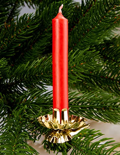 Gold Christmas Tree Candle Holders with Clip - 20 Pack Vintage Tree Clips