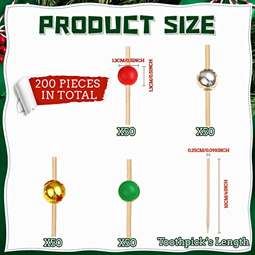 Sieral 200 Pcs Christmas Cocktail Picks Decorations Toothpicks