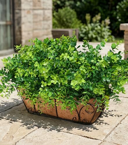 UV Resistant Artificial Outdoor Eucalyptus Plants - 12 Bundles Faux Greenery
