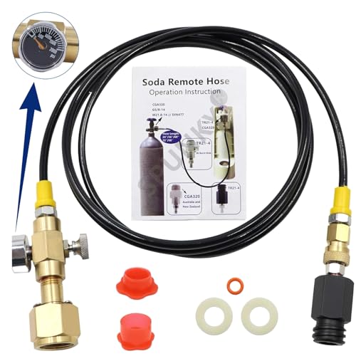 CGA320 to TR21-4 Soda Machine Adapter with 60in High-Pressure Hose