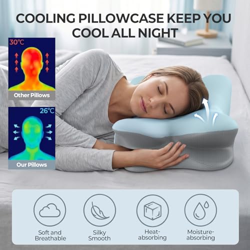 Cervical Neck Pillow for Pain Relief - Ergonomic Memory Foam Support