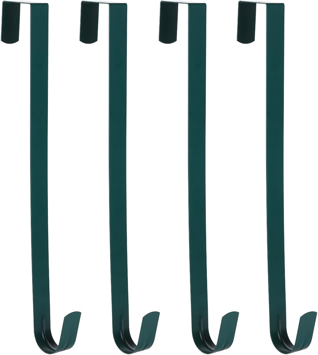 Sattiyrch 15" Wreath Hanger - Sturdy Steel Over The Door Hook for Front Door Decor (Green, 4")