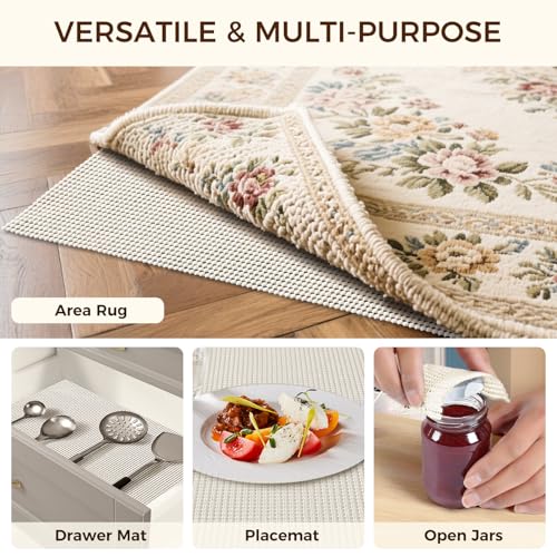 Non-Slip Rug Pad for Hardwood Floors 8x10 Ft - Extra Thick Underlay