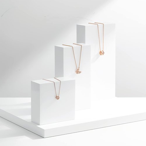 Oirlv Solid Wood Minimalism Style Jewelry Display Stand Showcase Jewelry Organizer Square Holder White Display Stand Riser (SM05206)