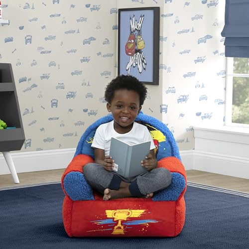 Plush Foam Toddler Chair with Carry Handle - Cozy Kids Armchair for Bedroom