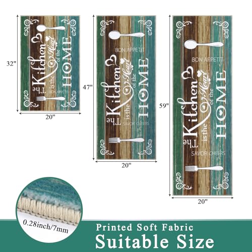 3-Piece Boho Kitchen Rug Set, Washable Non-Slip Floor Mats for Kitchen