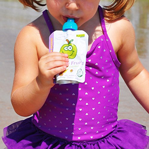 Silicone Food Pouch Tops and Spill Proof Valves with Travel Case