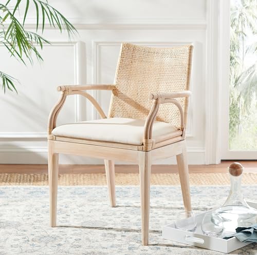 Safavieh Gianni Natural & White Washed Accent Chair, 19.8" Seat, Transitional Style