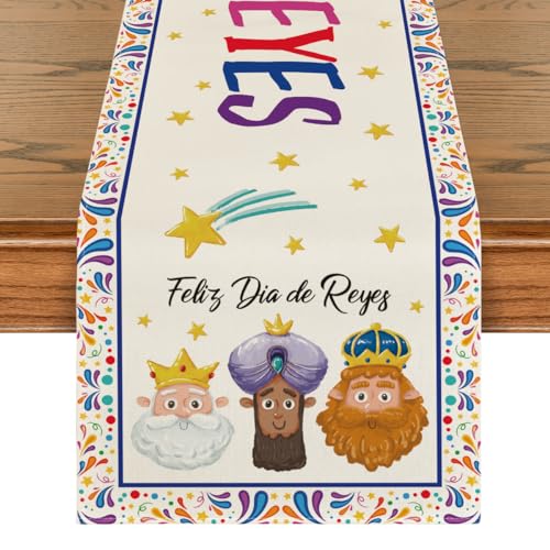 Artoid Mode Epiphany Day Table Runner 13x72 Inches Beige Holiday Decor