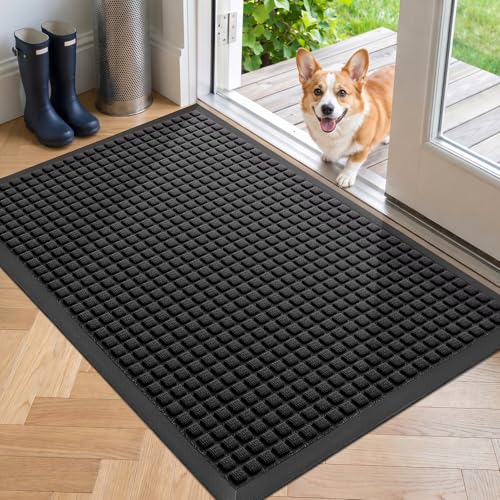 Heavy Duty Front Door Mat - Non-Slip Dirt Trapper Doormat (29.5" x 17")