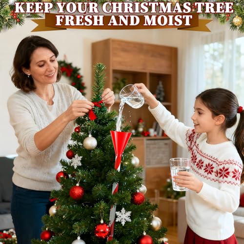 39.3-Inch Christmas Tree Watering Funnel System, Red & White Striped