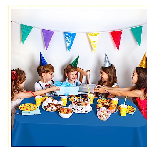 Royal Blue Disposable Plastic Tablecloths 54 x 108 Inch, 6 Pack