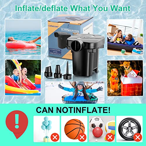 Portable Electric Air Pump for Inflatables with 3 Nozzles - Quick-Fill AC 110V