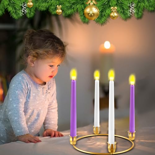 Gold Metal Advent Wreath Candle Holder Rings - 12 Pack Christmas Centerpiece