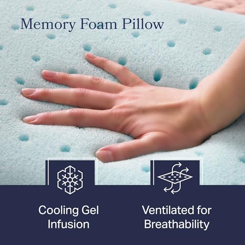 WEEKENDER Cooling Gel Memory Foam Pillow - Standard Size, Medium Firm