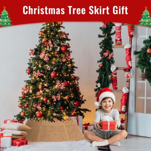 Natural Wicker Christmas Tree Collar 42 Inch for 7.5ft Tree - 8 Pack