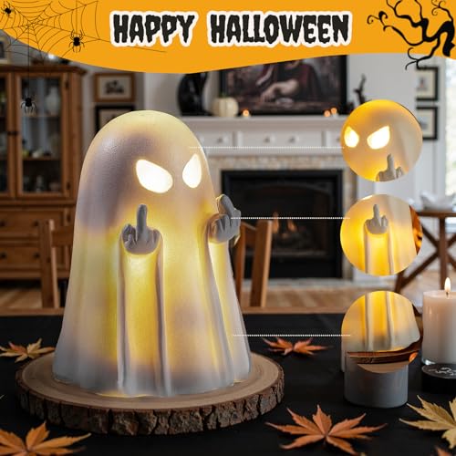 Cute Ghost Figurine - 3.4 Inch Resin Spooky Halloween Tabletop Statue