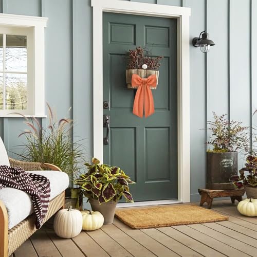 2-Pack Orange Wreath Sash, 55-Inch Polyester Ribbon for Front Door Decor