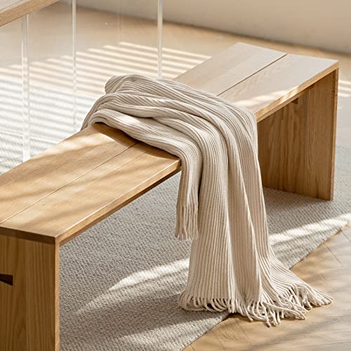 lifein Chenille Throw Blanket 50x60 - Soft Boho Knitted Blanket for Couch