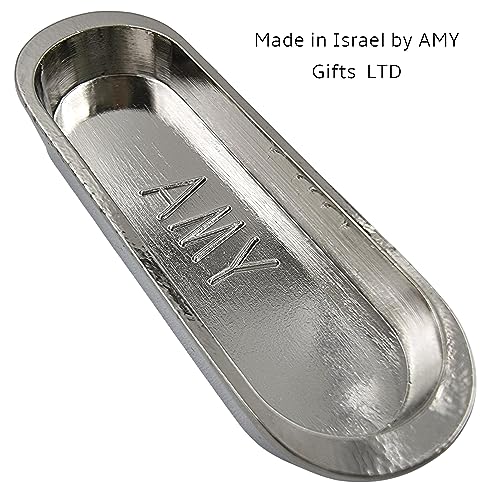 Silver-Tone Car Mezuzah with Traveler's Prayer Scroll and Hoshen Stones
