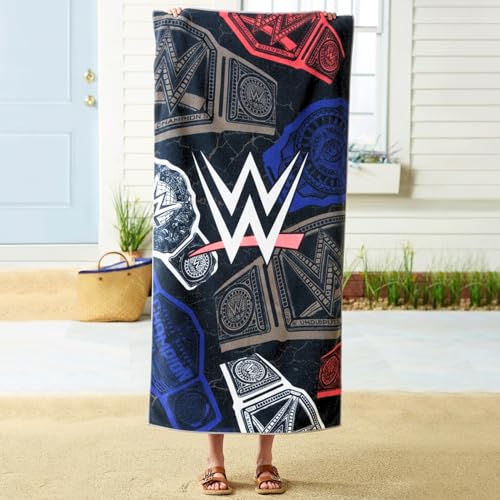 WWE Wrestling Oversized Cotton Beach Towel - Franco Official Licensed, 30x60 Inch, Large & Soft