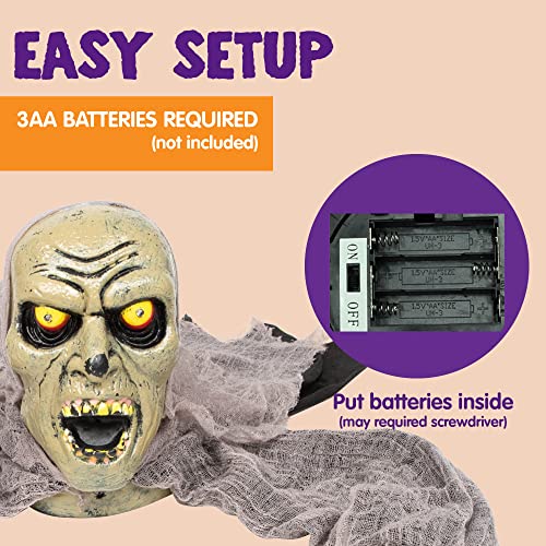 Animated Zombie Groundbreaker Halloween Decor with Sound & Flashing Eyes
