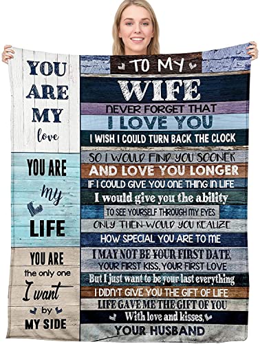 BASAO Anniversary Blanket for Wife 60x50in – From Husband Romantic Gift