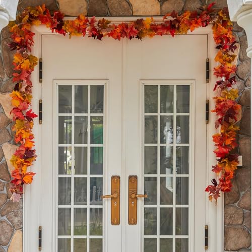 6-Pack 5.6ft Artificial Maple Leaf Fall Garland - Autumn Hanging Vines