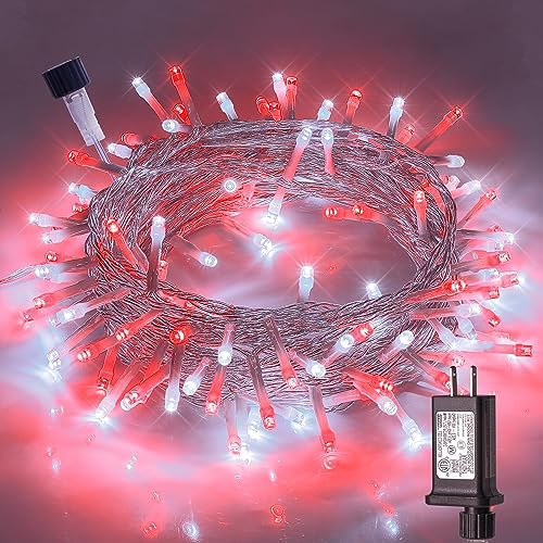 Hopolon 33 FT 100 LED String Lights Indoor Outdoor,Red and White